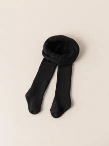 1 Pair Children's Warm & Breathable Tights - Thick Soft Terry Cloth, Stretchy Fitted, Autumn/Winter