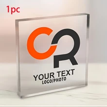 Custom Acrylic Desk Decor - Personalize With Your Logo, Photo & Text | Ideal For Home & Office | Unique Gift Idea Gifts Birthday Graduation - 10*10 Square Brick - View 3