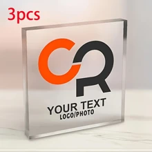 Custom Acrylic Desk Decor - Personalize With Your Logo, Photo & Text | Ideal For Home & Office | Unique Gift Idea Gifts Birthday Graduation - 10*10 Square Brick - View 4