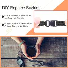 30pcs/Pack 5/8 Inch Side Release Buckles, Contoured Plastic Paracord Bracelet Clasps, Paracord Buckles 550 Cord Clips Paracord Bracelet Clasps Dog Collars DIY Craft Accessories - Multicolor - View 5