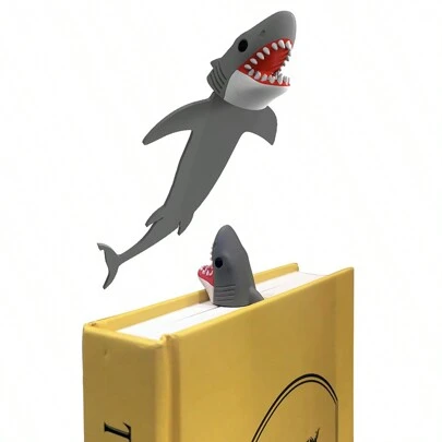 1PC Creative 3D Megalodon Book Clip - Fun Shark Bookmark For Students, Unique Back-To-School Stationery Gift ﻿