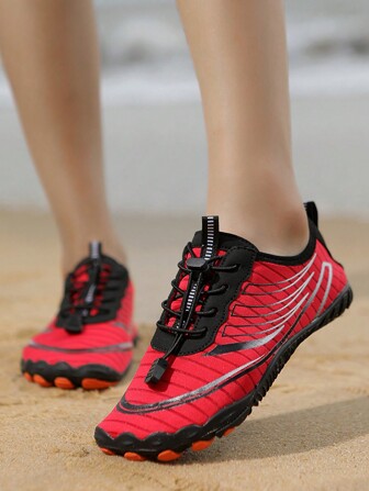 1 双男士户外防水鞋，透气橡胶底水袜，适合游泳、沙滩、冲浪、水上运动，速干五指防滑