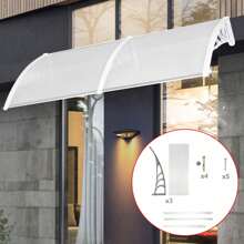 Patio Porch Rain Cover Shade Over Door Awning Canopy Porch Window Front Back - White - View 8