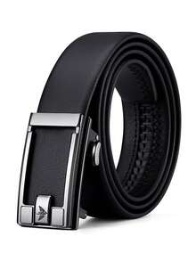 WilliamPOLO Automatic Buckle Faux Needle Buckle Belt For Men, 2025 New Style, Birthday Gift For Boyfriend/Husband - [Non-Adjustable, Please Check Size] - Gun Color- - View 9