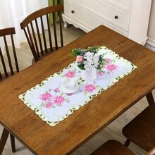 1PC, Aleer de masă din poliester brodat-Design scobit manual, potrivit pentru camere de zi, bucătării, petreceri, foarte potrivit pentru decorarea casei de vacanță și a cateringului.