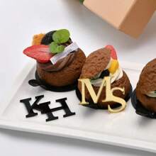 1 件个性化亚克力标志首字母婚礼标签饮料玻璃吊坠香槟饰品蛋糕装饰餐盘装饰婚礼姓名标签 - 彩色 - 查看 3