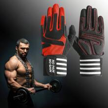 Weight Lifting Gloves Full Finger Protection Work Out Gym Gloves Men Women Male Female With Wrist Wraps Support, Anti-Slip Grip Touchscreen Gloves For Exercise Rowing Biking Training