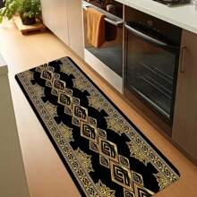 1/2 tấm thảm nhà bếp theo chủ đề Bohemian, thảm trải sàn họa tiết hình học sang trọng màu vàng, thảm polyester bền chống trượt, có thể giặt bằng máy, hoàn hảo cho phòng khách, phòng ngủ, nhà bếp, v.v. - Đồ trang trí nhà đa năng - Nhiều màu - Xem 6