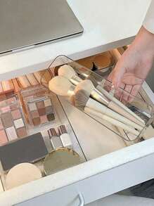 1pc/4pcs/5pc/6pcs/7pc/10/25pcs Transparent Cosmetic Storage Box, Drawer Storage Box, Compartmentalised Storage Containers, Freely Combinable, Cosmetic Organiser, Suitable For Home, School, Dormitory, Office Storage,Ideal For Home Storage And Organisation, Suitable For Women's Gift Boxes, Holiday Gift Boxes, Valentine's Day Gift Boxes, Valentine's Day Decorations,Girlfriend Gifts.