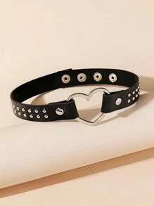 1 件哥特朋克女士 PU 皮革项链，女仆角色扮演珠宝圣诞节、情人节颈饰。哥特朋克摇滚颈链项链项圈。夸张朋克风格铆钉项链，单身派对礼物。性感内衣配饰。 - 黑色 - 查看 3