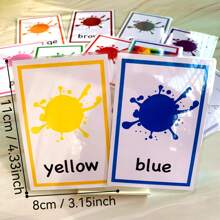 12pcs Color Cognition Flashcards, Early Childhood Color Education Cards - View 4