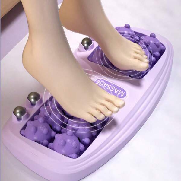 1pc Plastic Manual Foot Massager With Double Roller, Acupressure & Reflexology Tool For Heel, Arch, Muscle Pain, Plantar Fasciitis Relief, Stress Reduction, Home Health & Wellness Accessory
