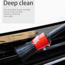 1 套汽车美容刷套装，多用途汽车美容刷，野猪毛美容刷，汽车清洁工具，用于清洁仪表板、通风口、汽车内饰、车轮和徽章 - 汽車美容刷套裝 - 查看 8
