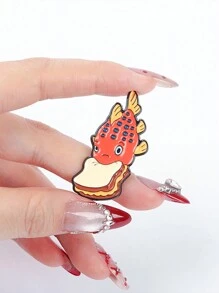 1pc Cute Fish Shaped Alloy Brooch, Clothing Bag Hat Pin, Friend Gift, Suitable For Men And Women Daily Wear
