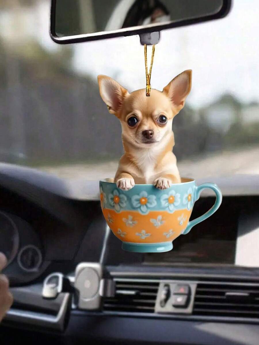 1 Mặt dây chuyền trang trí hình chú chó Chihuahua dễ thương. Thích hợp làm mặt dây chuyền móc chìa khóa, mặt dây chuyền trang trí nội thất xe hơi và mặt dây chuyền ba lô. Mặt dây chuyền trang trí dành cho người yêu thú cưng. - Nhiều màu - Xem 1