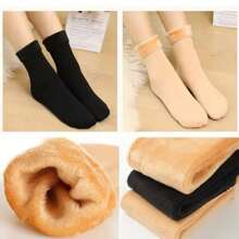 5 Pairs Women Lady Winter Snow Boot Socks Warm Plush Thermal Socks Thick Fleece - 5 skin colour - View 4