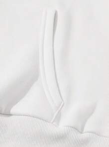 Women's Monogram Printed Hoodie With Kangaroo Pocket And Drawstring - 白色 - 查看 3