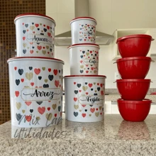 Kit de potes para mantimentos cozinha 5 peças + 4 potes redondos Boll herméticos