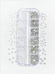 1 盒人造珍珠水钻美甲配件 DIY 配件、发饰、服装配饰、珠宝配饰 美甲用品 美甲 美甲饰品 美甲宝石