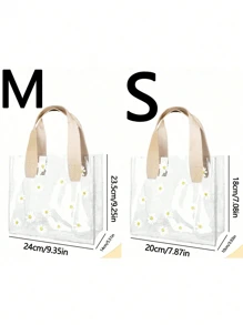 5pcs/Set Birthday Gift Bags, (Excluding Ribbons, Plain Handbag) Transparent PVC Tote Bags, Wedding Candy Gift Bags, Simple Style Unprinted Handbag, Large Capacity Cosmetic Storage Bags, Birthday Party Favor Bags, Christmas, Back To School Plastic Waterproof Gift Bags, Transparent Gift Bags For Wedding, Housewarming Shower