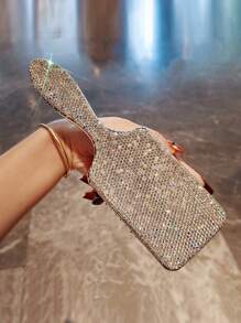 1 pieza Serie Diamante (Diamante Blanco) Cepillo de aire con cojín de rhinestone brillante y de moda, cepillo de aire rizado y esponjoso, peine de masaje anti-estático para uso seco/húmedo en el hogar, cepillo de cabello de nicho Y2K, cepillo grande y esponjoso para flequillo para mujeres, multicolor con rhinestones, regalo de cumpleaños, fiesta, vacaciones, Año Nuevo, San Valentín, Ramadán, arte decorativo de diamantes - Multicolor - Ver 6