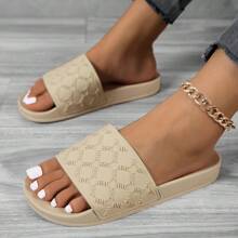 Women's Fashion Casual New Flat Sandals, Spring/Summer Vacation Beach Party Style, Non-Slip, Odor Resistant, Durable, Versatile, Soft & Comfortable Indoor/Outdoor Ladies Shoes - Beige - View 4