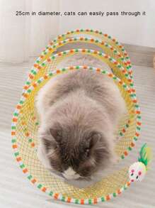 Paquete de 1 / Paquete de 2 - Túnel para gatos en forma de S, diseño de malla metálica y parche de gasa, plegable con efecto de sonido, adecuado para entretenimiento familiar en interiores y alivio del estrés - Multicolor - Ver 5
