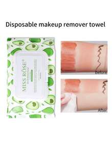 80片装牛油果湿巾，自压式，适用于手部和面部，一次性湿巾，居家、旅行必备 - 白色 - 查看 3