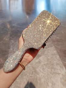 1 pieza Serie Diamante (Diamante Blanco) Cepillo de aire con cojín de rhinestone brillante y de moda, cepillo de aire rizado y esponjoso, peine de masaje anti-estático para uso seco/húmedo en el hogar, cepillo de cabello de nicho Y2K, cepillo grande y esponjoso para flequillo para mujeres, multicolor con rhinestones, regalo de cumpleaños, fiesta, vacaciones, Año Nuevo, San Valentín, Ramadán, arte decorativo de diamantes - Multicolor - Ver 5