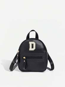 1 件女孩经典背包，带 26 个 A-Z 字母，单肩包，心形钱包，可调节肩带，情人节礼物的理想选择，适合日常、户外、学校、旅行、徒步旅行、便携，很棒的礼物选择 - 黑色 - 查看 49