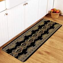 1/2 tấm thảm nhà bếp theo chủ đề Bohemian, thảm trải sàn họa tiết hình học sang trọng màu vàng, thảm polyester bền chống trượt, có thể giặt bằng máy, hoàn hảo cho phòng khách, phòng ngủ, nhà bếp, v.v. - Đồ trang trí nhà đa năng - Nhiều màu - Xem 5