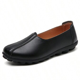Spring Slip-On Casual Flat Loafer Shoes, Soft Rubber Sole, Suitable For Pregnant Women/Mothers