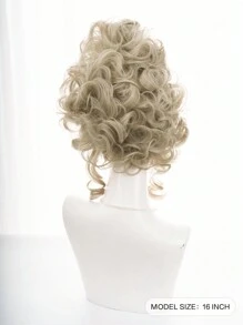 alicegarden 1 bộ tóc giả xoăn tổng hợp chịu nhiệt màu vàng dài 16 inch bện toàn bộ, trông tự nhiên như thật. - Vàng - Xem 4