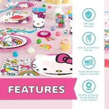 Sanrio 2pcs Sanrio Unique Hello Kitty Birthday Decorations - Rectangular Plastic Hello Kitty Tablecloth