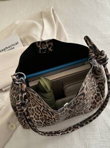 High-End Fashionable PU Leather Tote Bag, Luxurious Design - Brown - View 9