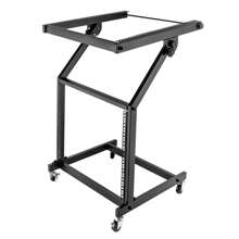 RAINAUT Versatile 9U Rack Mount Mixer Stand With Wheels - Modern Studio Equipment Cart For DJs, Musicians & Performers - Ideal For Home, Office, Or Music Studio Use Outdoor Decor - Black - View 8