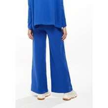 Women's Trousers In Royal Blue, Wide-Leg Shape, Regular Fit, Elasticated Waist - Liquorish - Blue - View 6