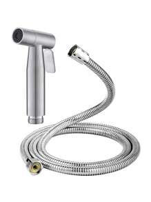 Bidet Sprayer For Toilet-Handheld Sprayer With 1.5meters Hose, Perfect For Feminine Hygiene, Baby Diaper Cloth Washer & Reduce Toilet Paper Waste,Pet Bathing, Backyard Watering Bathroom Bathroom Accessories Bathroom Tools - Silver - View 6