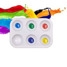 3/8pcs Reusable Painting Palette, 6-Well Rectangular Watercolor Paint Tray, Oil Paint Mixing Trays - Multicolor - View 1