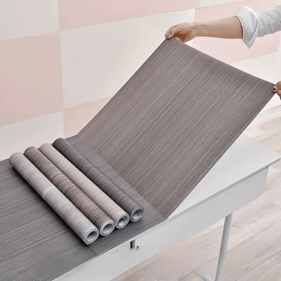 1 Roll Of Wood Texture Glossy Wallpaper, Removable, Oil-Proof, Self-Adhesive Wallpaper, Suitable For Kitchen, Cabinets, Desks, Work Surfaces, Renovation And Decoration 15.74X397.4INCH Wall Paper Wall Stickers Room Decor Wall Decor Wall Sticker