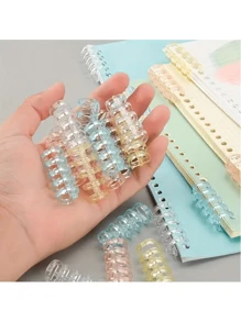 3/6/9/12/15/20/24PCS Colorful Spiral Binder Rings,4/5-Ring Binder Notebook, Plastic Binding Clips,A4/A5/B5 Size, Durable PVC Material -Removable Curl Clips, Suitable For DIY,Loose-Leaf Paper, Office Supplies,Notebooks And Scrapbooks,Back To School,School Supplies