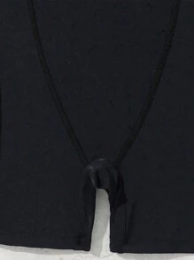 Tween Girl Elegant Minimalist Basic Backless Swimsuit For Swimming Pool, Seaside, Beach - Black - View 6