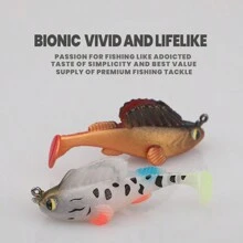 Fish-Shaped Fishing Lures, Realistic Soft Baits For Mandarin Fish, Catfish, Bass - Multicolor - View 2