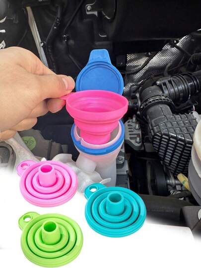 1pc Retractable Mini Folding Funnel For Car Fluid Leaks, Oil Change