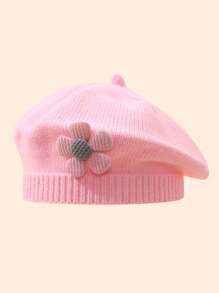 1pc Cute Flower Decoration Beanie Hat For Toddlers, Suitable For Autumn And Winter Outdoor Activities - Multicolor - View 4