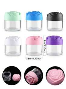 12/24pcs Plastic Cosmetic Cream Containers Empty Round Clear Jars With Rose Lids Reuse Empty Cream Jar Mini Cosmetic Containers For Cream, Lotion, Plastic Cosmetic Container Jars, Empty Facial Cream Containers, Cream Travel Containers 20g - Multicolor - View 8