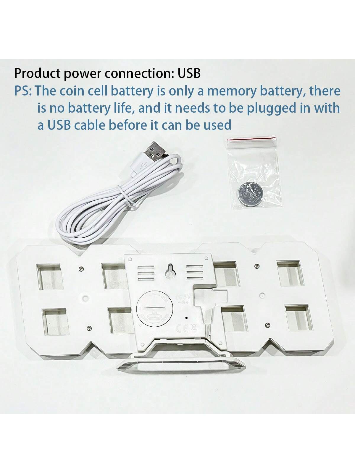 ساعة حائط/طاولة رقمية ثلاثية الأبعاد 1 قطعة، ذكية...