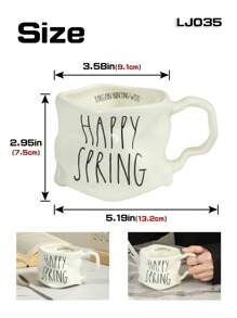 1pc Handmade Silver-Plated Ceramic Wavy Mug, Suitable For Home, Office, And Cafe Use