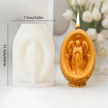 圣母玛利亚和耶稣DIY手工香氛石膏多功能硅胶模具 - 白色 - 查看 3