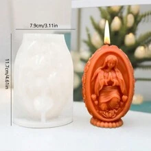 圣母玛利亚和耶稣DIY手工香氛石膏多功能硅胶模具 - 白色 - 查看 4